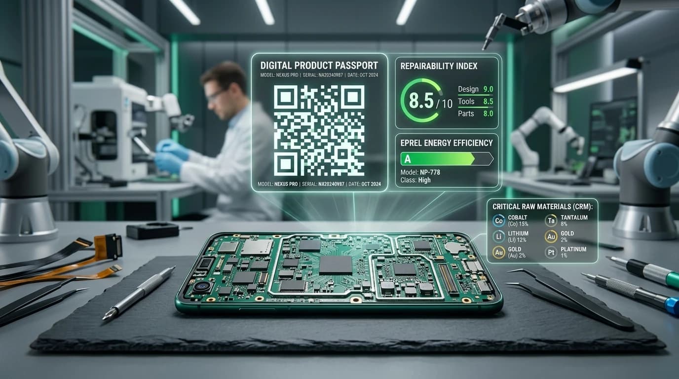 Elektronik Dijital Ürün Pasaportu ESPR hazırlığı, Onarılabilirlik Endeksi ve Kritik Hammadde dökümü
