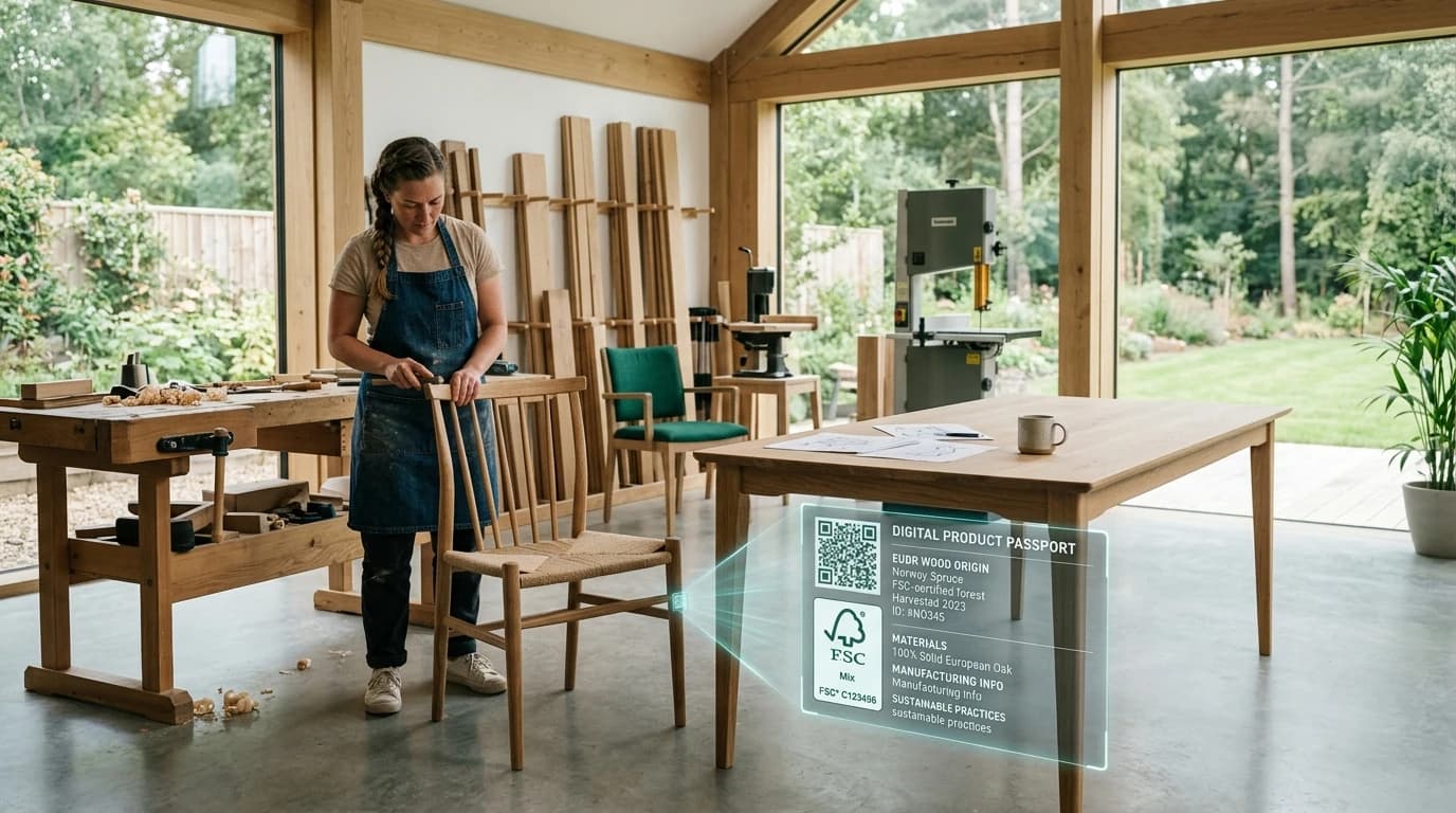 Furniture Digital Product Passport ESPR readiness, multi-material BOM and EUDR wood origin