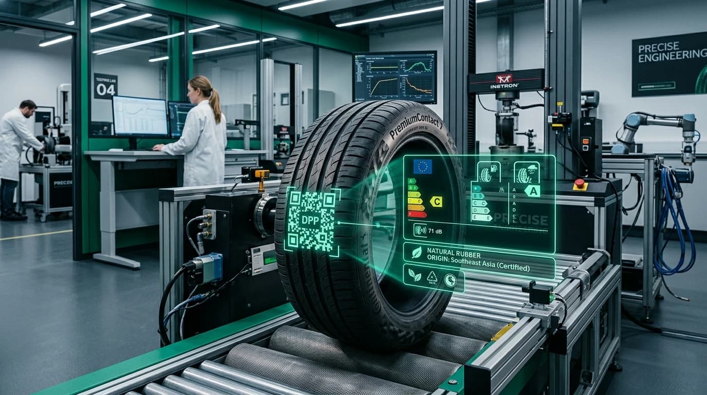 Tyre Digital Product Passport ESPR readiness, EPREL labelling and rubber traceability